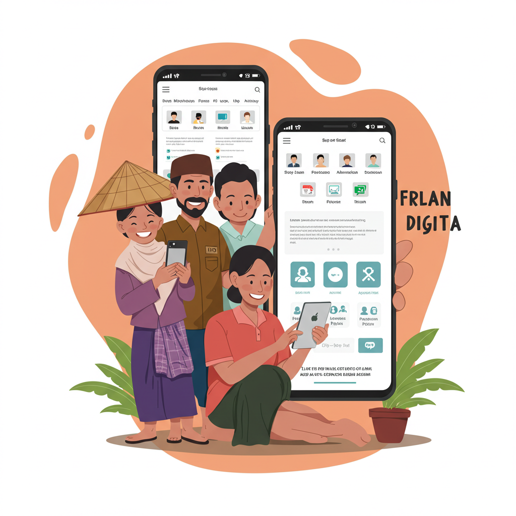 Tampilan antarmuka aplikasi desa digital untuk pelayanan masyarakat yang efisien